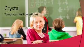  Presentation with elementary school career day and technology and black female teacher - Cool new slide deck with elementary or primary school teaching backdrop and a seafoam green colored foreground