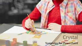  Presentation with pupil - Amazing presentation theme having elementary-pupil-drawing-cat backdrop and a lemonade colored foreground