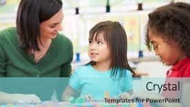  Presentation with elementary - Cool new presentation theme with elementary pupils counting with teacher backdrop and a arctic colored foreground