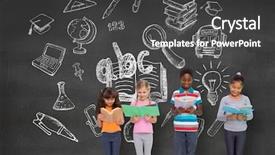  Presentation with abc 123 - Presentation theme consisting of 123 abc - elementary pupils reading against black background and a dark gray colored foreground