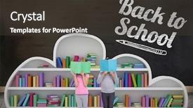  Presentation with pupils reading - Amazing slide deck having elementary pupils reading against blackboard on wall backdrop and a tawny brown colored foreground