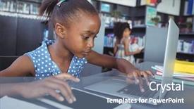  Presentation with cyber stalking computer laptop suffering - Cool new slides with elementary school - girl using tablet computer backdrop and a seafoam green colored foreground