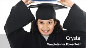  Presentation with kid pray - Colorful PPT layouts enhanced with elementary school graduation - diploma graduating little student kid backdrop and a  colored foreground