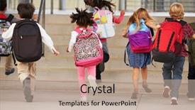  Presentation with elementary school - Audience pleasing theme consisting of elementary school kids running backdrop and a mint green colored foreground