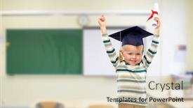  Presentation with school board - Cool new presentation theme with elementary-school-preschool-education backdrop and a lemonade colored foreground