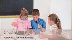  Presentation with diverse classroom - PPT theme featuring elementary-school-science-classroom-enthusiastic background and a lemonade colored foreground