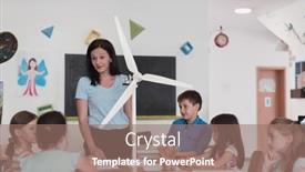  Presentation with robot programming - Slide set consisting of elementary-school-stem-robotics-classroom background and a coral colored foreground