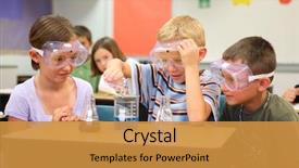  Presentation with esl elementary students - Amazing slides having elementary school students doing science backdrop and a gold colored foreground