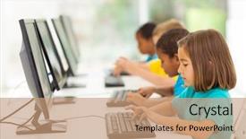  Presentation with elementary school - Slide set having clifton beach cape town south africa background and a light gray colored foreground