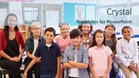  Presentation with school elementary - Theme having elementary school teacher and her background and a light blue colored foreground