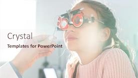  Presentation with optometrist - Slide set with elementary-schoolgirl-sitting-in-front background and a lemonade colored foreground