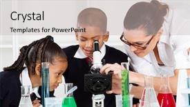  Presentation with elementary - Presentation theme having elementary science class background and a soft green colored foreground