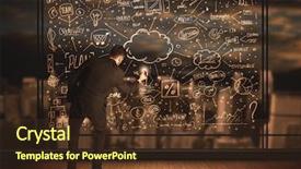  Presentation with turkish restaurant business plan - Presentation design enhanced with elements cost - businessman drawing business plan background and a  colored foreground