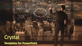  Presentation with business plan - PPT layouts having elements cost - businessman drawing business plan background and a  colored foreground