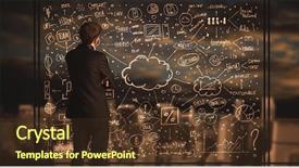  Presentation with restaurant business plan - Amazing slide set having elements cost - businessman drawing business plan backdrop and a  colored foreground