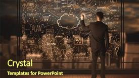  Presentation with whiskey business plan - PPT theme having elements cost - businessman drawing business plan background and a  colored foreground