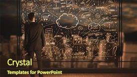  Presentation with business plan - Slide deck having elements cost - businessman drawing business plan background and a tawny brown colored foreground