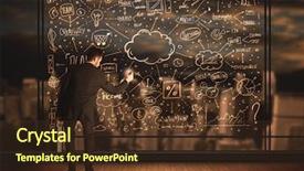  Presentation with business plan - PPT theme consisting of elements cost - businessman drawing business plan background and a  colored foreground