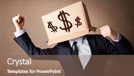  Presentation with dollar signs - Slides enhanced with elements cost - businessman standing and gesturing background and a violet colored foreground