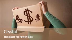  Presentation with dollar signs - Theme enhanced with elements cost - young girl standing and gesturing background and a coral colored foreground