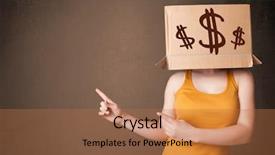  Presentation with dollar signs - Beautiful slides featuring elements cost - young girl standing and gesturing backdrop and a coral colored foreground