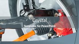  Presentation with shock absorber - Beautiful presentation design featuring elements-of-modern-car-front backdrop and a gray colored foreground