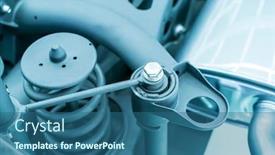  Presentation with shock absorber - Presentation theme enhanced with elements-of-modern-car-front background and a ocean colored foreground