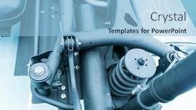  Presentation with shock absorber - PPT theme with elements-of-modern-car-front background and a light blue colored foreground