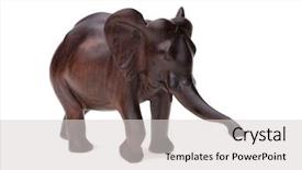  Presentation with wood carving - Amazing PPT layouts having elephant - souvenir of sandal wood backdrop and a  colored foreground