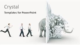  Presentation with problem solving - Amazing slides having elephant-destroying-a-wall backdrop and a white colored foreground