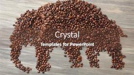  Presentation with coffee beans - Beautiful slide deck featuring elephant-of-coffee-beans backdrop and a tawny brown colored foreground