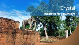  Presentation with elephant - Theme with elephant-sculpture-in-east-mebon background and a teal colored foreground