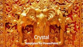  Presentation with buddhism - Presentation theme with elephant sculpture in temple background and a crimson colored foreground