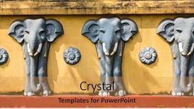  Presentation with elephant - Beautiful slide set featuring elephant sculptures buddha temple sacred backdrop and a yellow colored foreground