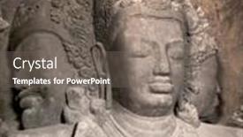 Presentation with trimurti - Slide deck consisting of elephanta-island-mumbai-india-march background and a gray colored foreground