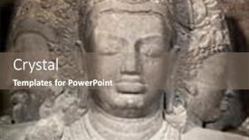  Presentation with trimurti - Amazing slide deck having elephanta-island-mumbai-india-march backdrop and a gray colored foreground