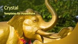  Presentation with elephants - Beautiful PPT theme featuring elephants at the naihan promtep phuket lighthouse temple backdrop and a tawny brown colored foreground