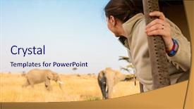  Presentation with elephants - Colorful PPT theme enhanced with elephants in kenya africa backdrop and a sky blue colored foreground