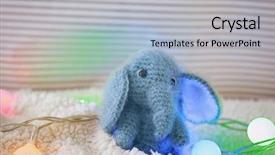  Presentation with toy - Cool new presentation with elephants light background - small toy and christmas garland backdrop and a  colored foreground