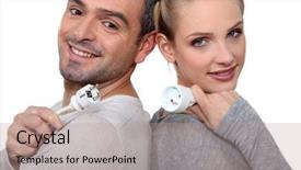  Presentation with electrical - Cool new PPT layouts with eletrical - couple with electrical plug stood backdrop and a coral colored foreground