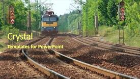  Presentation with electric train - Slide set enhanced with eletrical - electric train is coming background and a tawny brown colored foreground
