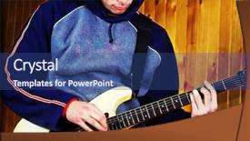  Presentation with eletric - Cool new PPT theme with eletrical - guitarist play rock guitar white backdrop and a ocean colored foreground