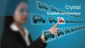  Presentation with car buying - Audience pleasing slide set consisting of eletronics - buying car from eletronic showroom backdrop and a ocean colored foreground