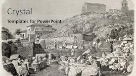  Presentation with excavation - Theme consisting of eleusina-archaeological-excavation-old-view background and a light gray colored foreground