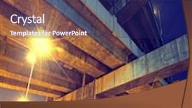  Presentation with hongkong - PPT layouts enhanced with elevated express way under view of the city overpass at night hongkong asia china background and a navy blue colored foreground