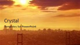  Presentation with istanbul - Amazing slides having elevated view of bosphorus bridge backdrop and a yellow colored foreground