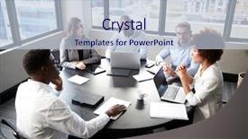  Presentation with corporate - PPT theme featuring elevated view of corporate business background and a  colored foreground