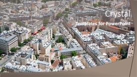  Presentation with paris france - Presentation theme having elevated view of paris france background and a gray colored foreground