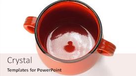  Presentation with clay - PPT layouts enhanced with elevated view of red clay pot on white background background and a lemonade colored foreground