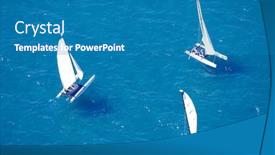  Presentation with sailing - Beautiful slides featuring elevated-view-of-sailing-boats backdrop and a teal colored foreground